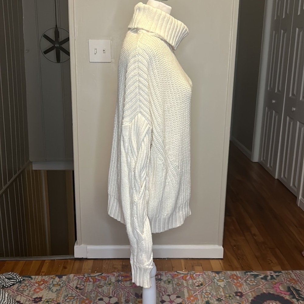 Jonathan Simkhai Aubrey Traveling Cable Knit Sweater One Shoulder Size Small - Picture 8 of 13